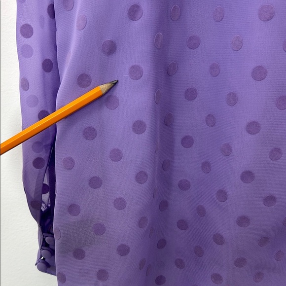 Torrid NWT Purple Polka Dot Women's Sheer Blouse Plus Size Curves Feminine Lilac - Picture 8 of 9
